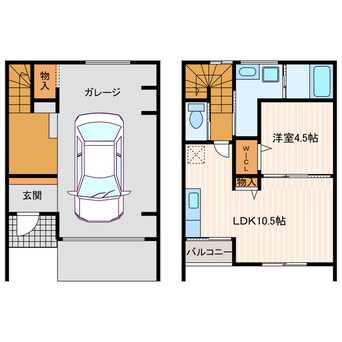 間取図 仮）初生町G-HOUSE A棟