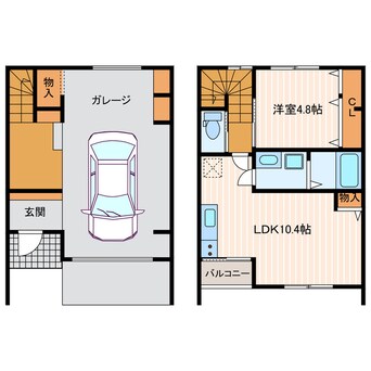 間取図 ＴＫ　ＧＡＲＡＧＥ　Ａ棟