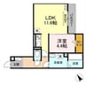 D-Hills初生 1LDKの間取り