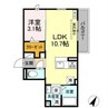 プレジール 1LDKの間取り