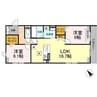 Ｄｅサーン　Ａ棟 2LDKの間取り