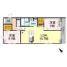 Ｄｅサーン　Ａ棟 2LDKの間取り