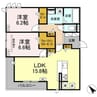 Ｄｅサーン　B棟 2LDKの間取り