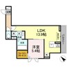 サンパティーク三方原 1LDKの間取り