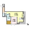 サンパティーク三方原 1LDKの間取り