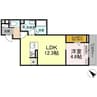 サンパティーク三方原 1LDKの間取り
