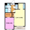 クローバーⅡ 1LDKの間取り