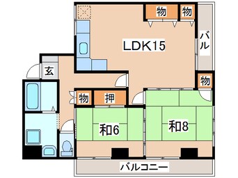 間取図 岩交バス（盛岡市）/館坂橋 徒歩2分 2階 築43年