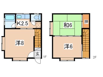 間取図 岩交バス（盛岡市）/高松四丁目 徒歩9分 1-2階 築30年