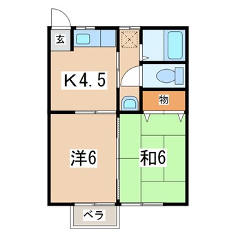 間取図 岩交バス（盛岡市）/高松二丁目 徒歩7分 2階 築27年