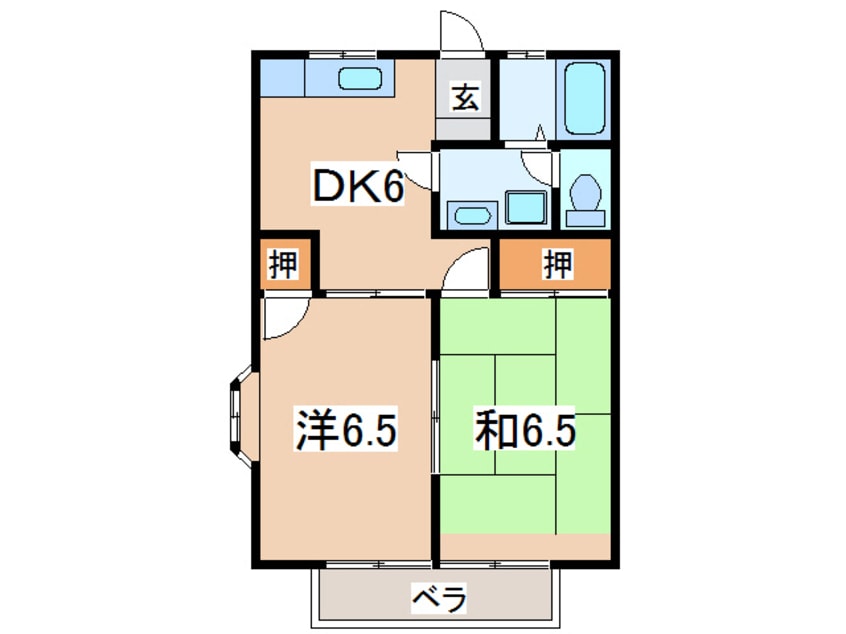 間取図 東北本線/盛岡駅 バス15分高松一丁目下車:停歩6分 2階 築34年