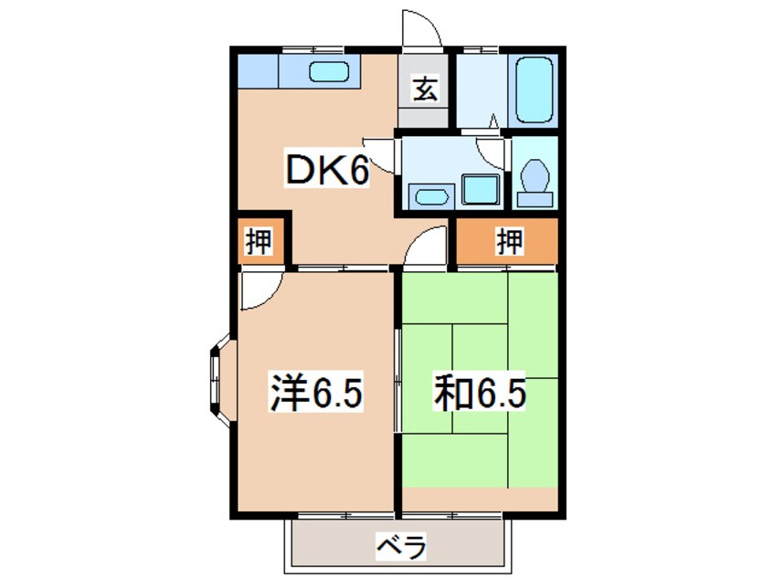 間取図 東北本線/盛岡駅 バス15分高松一丁目下車:停歩6分 2階 築34年