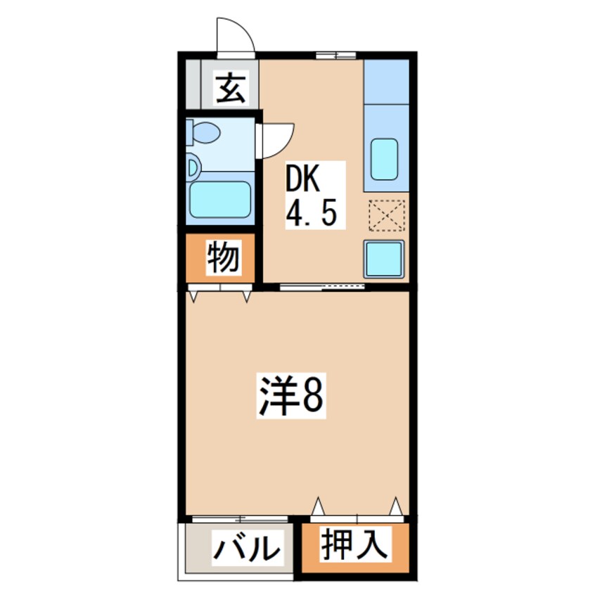 間取図 東北本線/日詰駅 徒歩16分 2階 築22年