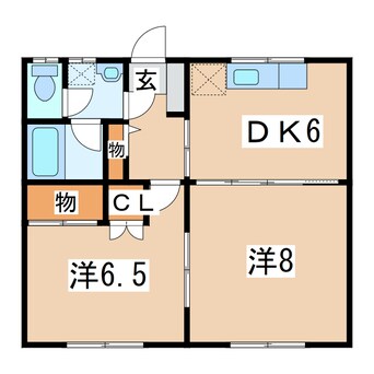 間取図 東北本線/矢幅駅 徒歩23分 1階 築31年