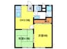 丸中ハイツＢ 2DKの間取り