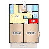 メゾンドＳ－1 2DKの間取り