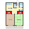 フローラハイツ 2Kの間取り
