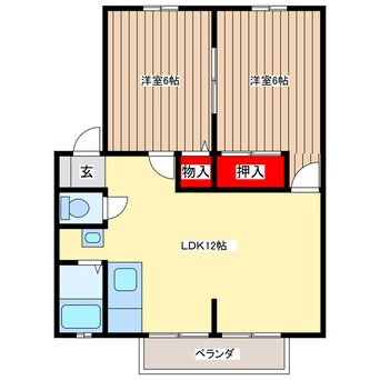 間取図 ワイコロアビレッジＢ