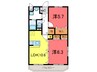 林マンションF 2LDKの間取り