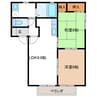 ディアコート美輝E棟 2LDKの間取り