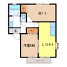 レジデンス・ホライズンＢ棟 2LDKの間取り