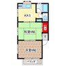 ハナワイエローハイツ 2Kの間取り
