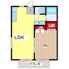 ミヤビハイツⅠ 1LDKの間取り