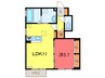 カーサデルソーレ 1LDKの間取り