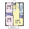 メゾンド・ファミーユB 2LDKの間取り