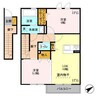 フォーゲルテラス グリューン　Ⅳ 2LDKの間取り