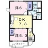 プリムローズA 2DKの間取り