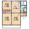 カナエダハイツE 3DKの間取り
