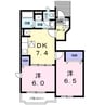 プリムローズB 2DKの間取り