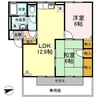 セジュールラピス 2LDKの間取り