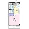 クレセールAB 1Kの間取り