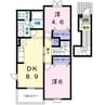 ワイフラットＡ・Ｂ 2DKの間取り