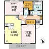 サン・ド・ヴェージュ 2LDKの間取り