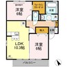 サン・ド・ヴェージュ 2LDKの間取り
