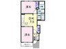 フラジオレット 2DKの間取り
