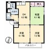 フロールドメゾン　A棟 3DKの間取り