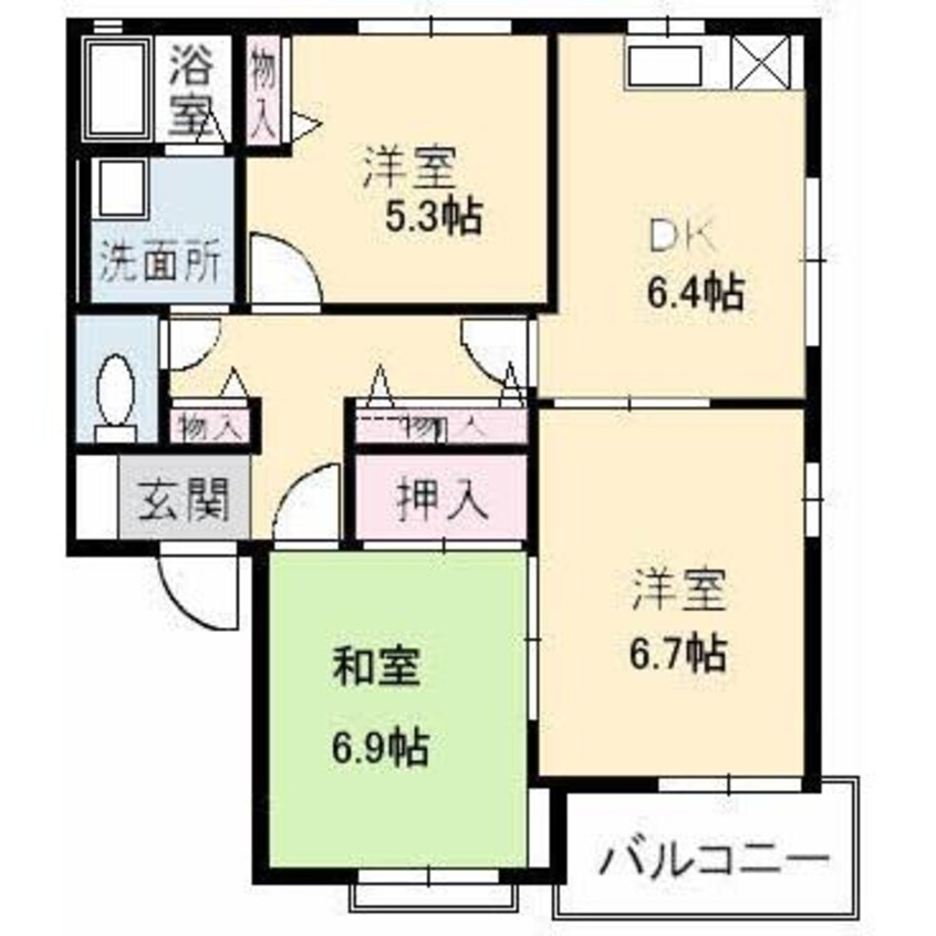 間取図 プリムリゼール　A棟
