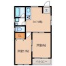 茶町アパルタメント 2DKの間取り