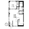 茶町アパルタメント 1LDKの間取り
