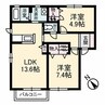オーパスワン 2LDKの間取り