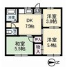 メゾンドグレープB 3DKの間取り