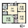 メゾンドグレープB 3DKの間取り