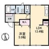 シュベール浜坂 1LDKの間取り