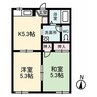 プラザフローテルA 2DKの間取り