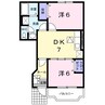 カメリアAB 2DKの間取り