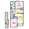ローズコートつのい 2LDKの間取り